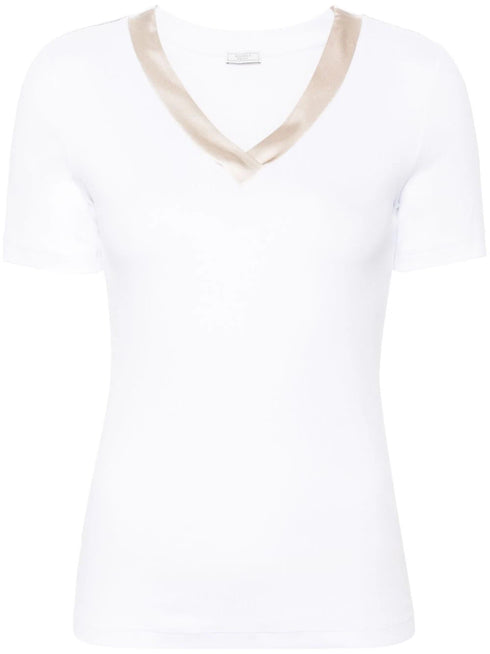 camiseta de algodón de punto acanalado